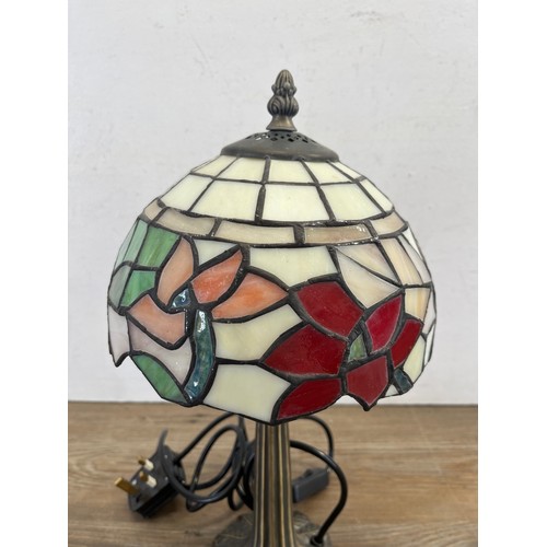 614A - A Tiffany style table lamp - approx. 38cm high