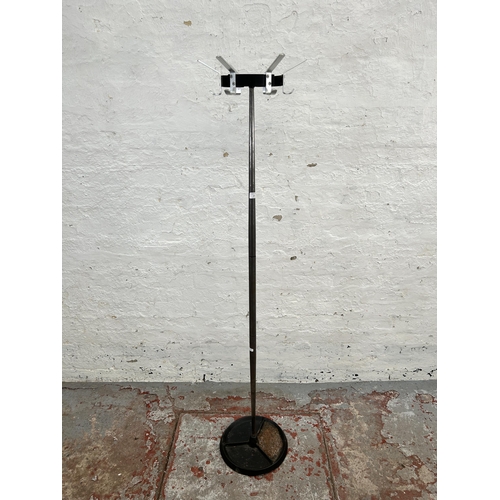 64 - A 1960s Du-al aluminium and black painted steel coat stand - approx. 165cm high