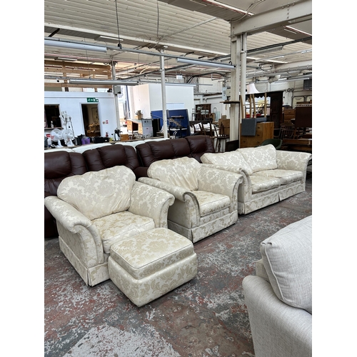 206 - A DFS floral upholstered three piece lounge suite