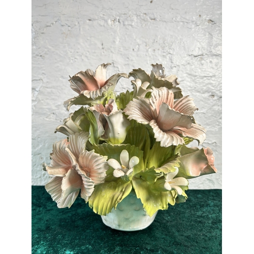 271 - A Capodimonte porcelain flower centrepiece - approx. 28cm high