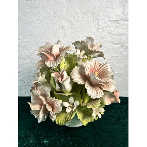 271 - A Capodimonte porcelain flower centrepiece - approx. 28cm high