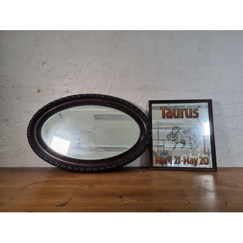 222 - Two mirrors, one Taurus and one rosewood effect bevelled edge