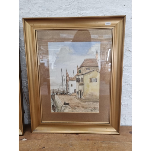 245 - Two 1920s gilt framed A. Sandland watercolours - approx. 60cm high x 48cm wide