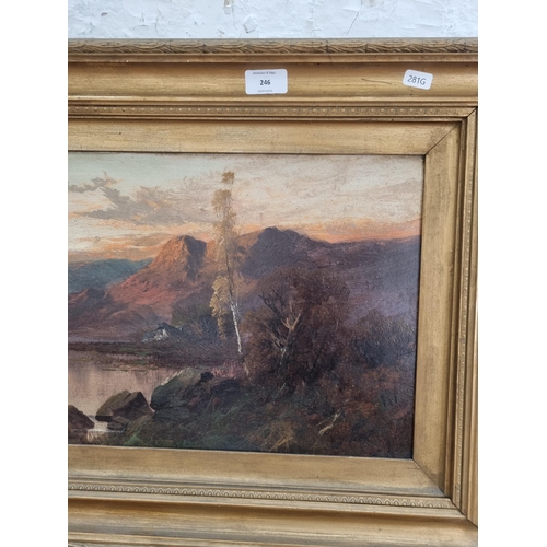 246 - Two gilt framed A. Newman landscape scene oil paintings - approx. 50cm high x 80cm wide