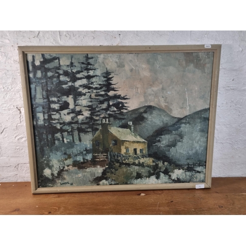 251 - A mid 20th century framed oil on board of a landscape scene signed Cooper and dated 1968 - approx. 6... 