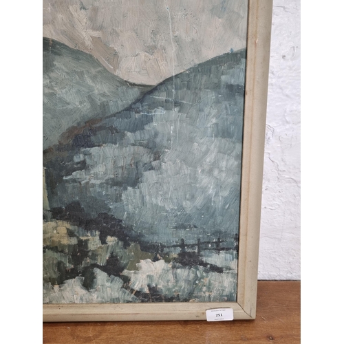 251 - A mid 20th century framed oil on board of a landscape scene signed Cooper and dated 1968 - approx. 6... 