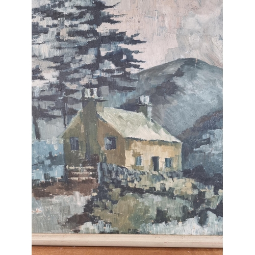 251 - A mid 20th century framed oil on board of a landscape scene signed Cooper and dated 1968 - approx. 6... 