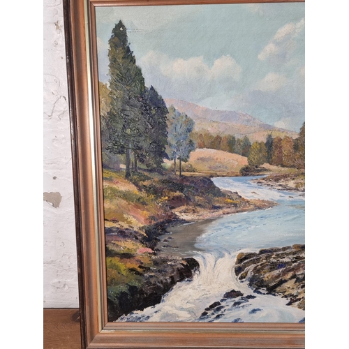 252 - A mid 20th century framed oil on board of a landscape scene signed C.E.I. Toogood and dated 1963 - a... 