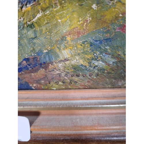 252 - A mid 20th century framed oil on board of a landscape scene signed C.E.I. Toogood and dated 1963 - a... 