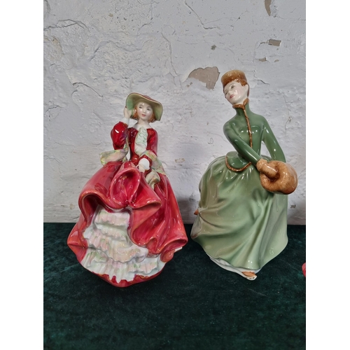 261 - Four ceramic figurines, one Coalport Ladies of Fashion Flora and three Royal Doulton, Grace HN 2318,... 