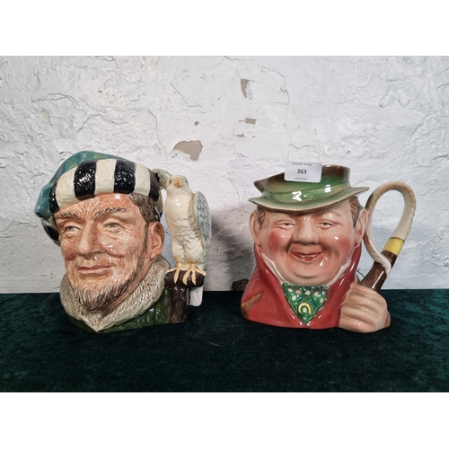 263 - Two character jugs, one Royal Doulton The Falconer D6533 and one Beswick 281 Tony Weller