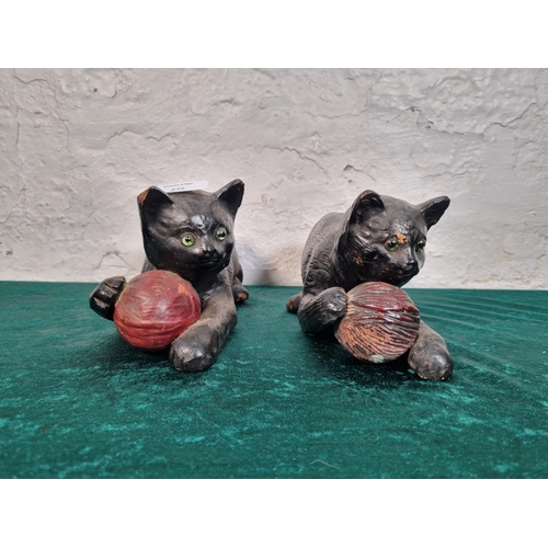 275 - Two Bretby art pottery cat figurines - model no. 1518