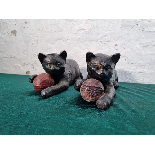 275 - Two Bretby art pottery cat figurines - model no. 1518