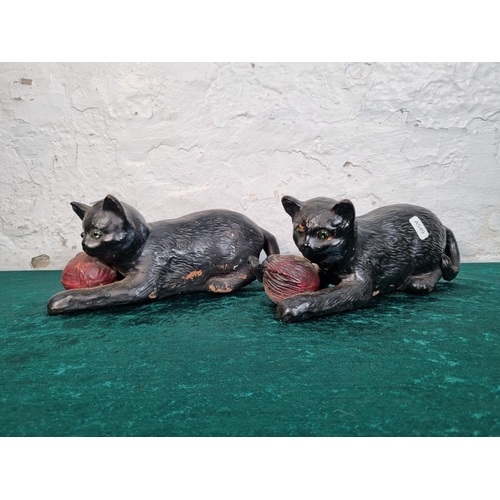 275 - Two Bretby art pottery cat figurines - model no. 1518