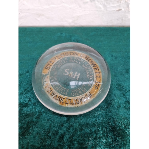 281 - A Stevenson & Howell Ltd glass paperweight - approx. 8cm diameter