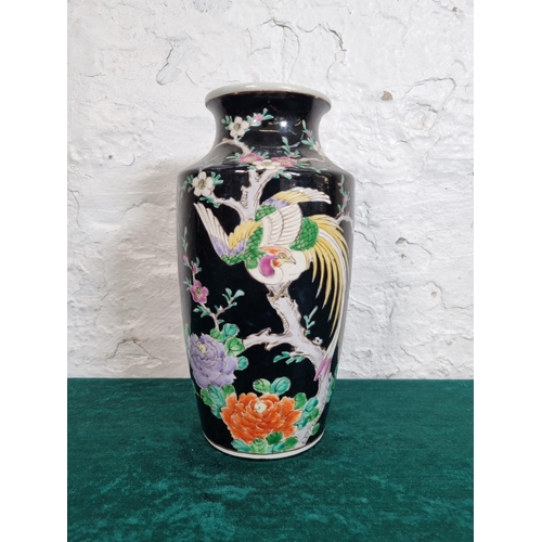 290 - A Japanese hand painted porcelain vase  - approx. 24cm high