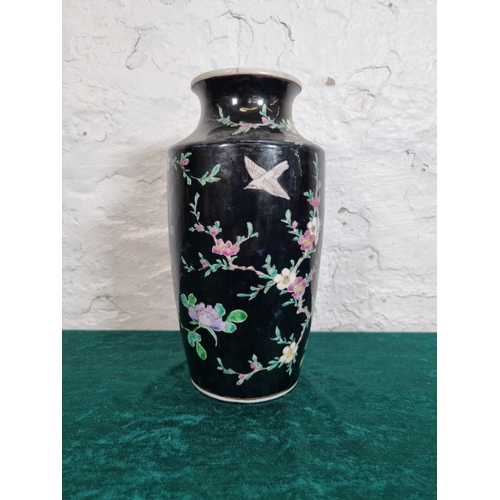 290 - A Japanese hand painted porcelain vase  - approx. 24cm high