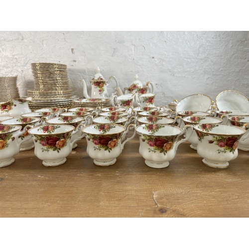 299 - A collection of Royal Albert Old Country Roses bone china to include twenty two teacups, twenty thre... 