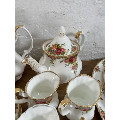 299 - A collection of Royal Albert Old Country Roses bone china to include twenty two teacups, twenty thre... 