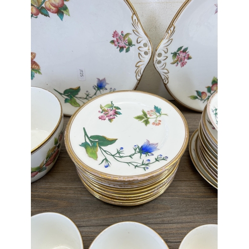 313 - A 19th century hand painted porcelain forty seven piece tea/coffee set