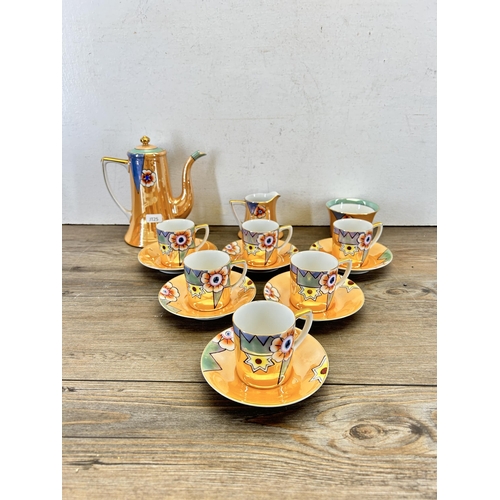 314 - A Noritake lustreware fifteen piece coffee set