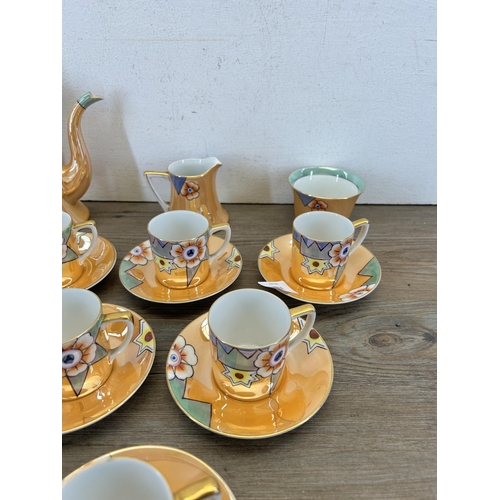 314 - A Noritake lustreware fifteen piece coffee set