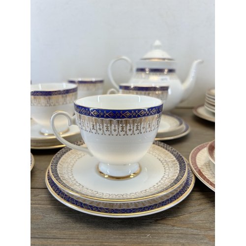 316 - Two tea sets, one Royal Grafton Majestic and one Canterbury Blue Danube