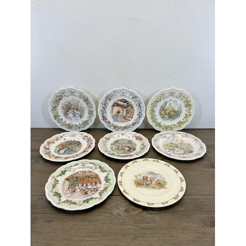 322 - Eight Royal Doulton plates, seven Brambly Hedge and one Bunnykins