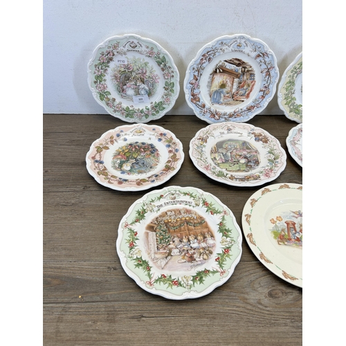 322 - Eight Royal Doulton plates, seven Brambly Hedge and one Bunnykins