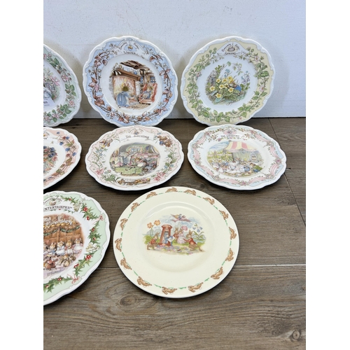 322 - Eight Royal Doulton plates, seven Brambly Hedge and one Bunnykins