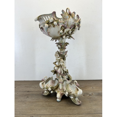 326 - A 19th century continental porcelain figural centrepiece - approx. 58cm high