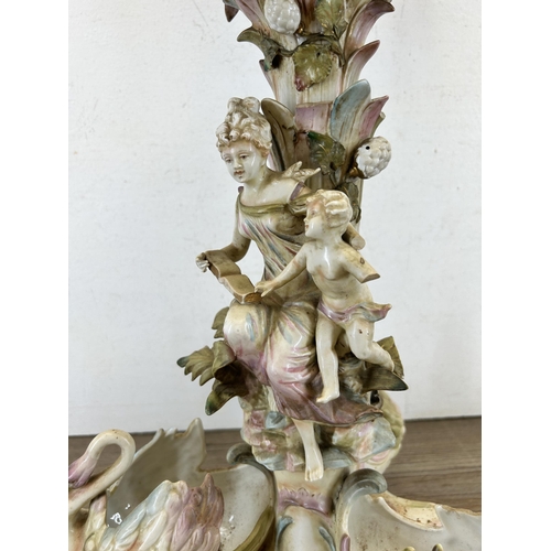 326 - A 19th century continental porcelain figural centrepiece - approx. 58cm high