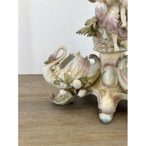 326 - A 19th century continental porcelain figural centrepiece - approx. 58cm high