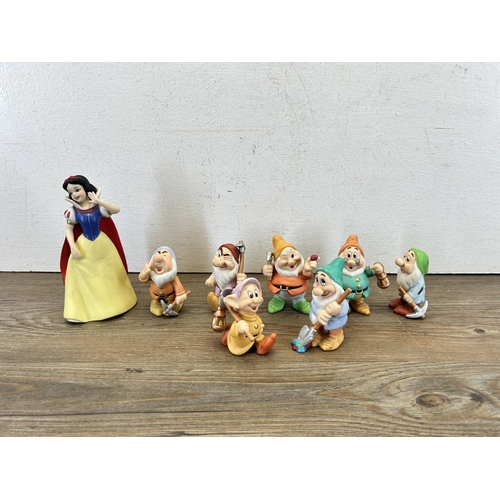 333 - Eight Disney Snow White and the Seven Dwarfs ceramic figurines