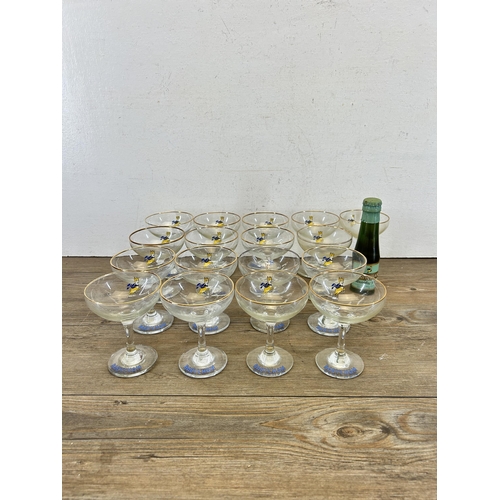 340 - Seventeen vintage Babycham advertising drinking glasses