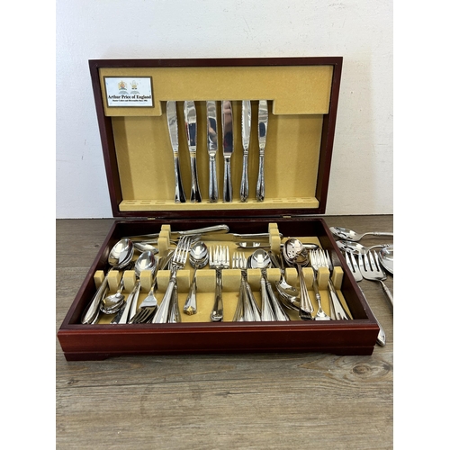 373 - An Arthur Price canteen containing cutlery to include Oxford Hall, Regency, Oneida etc.