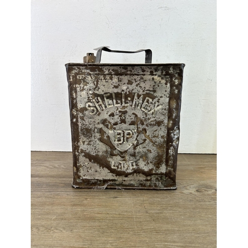 381 - An FF & S Ltd Shell & BP metal jerry can - approx. 32cm high