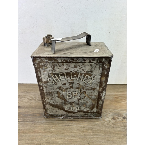 381 - An FF & S Ltd Shell & BP metal jerry can - approx. 32cm high