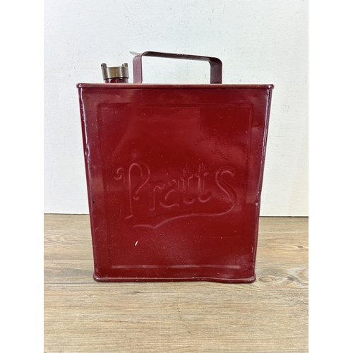 382 - A Pratt's red painted jerry can - approx. 33cm high