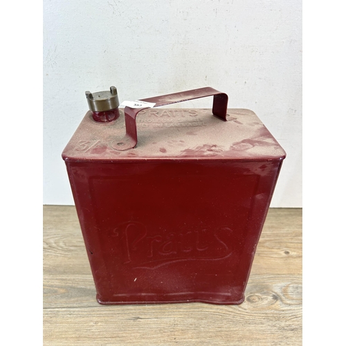 382 - A Pratt's red painted jerry can - approx. 33cm high