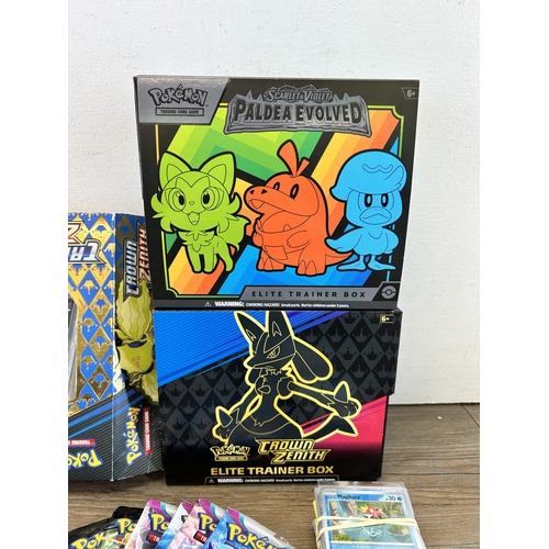 383 - A collection of Pokémon cards to include Crown Zenith, Regieleki V collection, Crown Zenith Elite tr... 