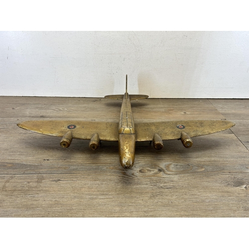 394 - A vintage hand made wooden B-17 model aircraft