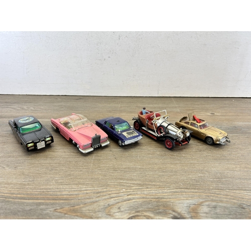 397 - Five vintage die-cast model vehicles, Corgi the Green Hornet's Black Beauty, Corgi Chitty Chitty Ban... 