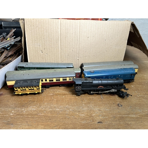 411 - A collection of model railway accessories to include Tri-ang Princess Victoria locomotive, Hornby Ra... 