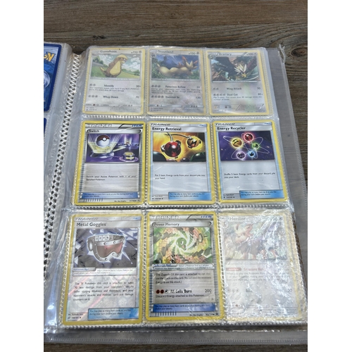 423 - A large collection of Pokémon trading cards to include two Jumbo cards, GX, EX and V cards, various ... 