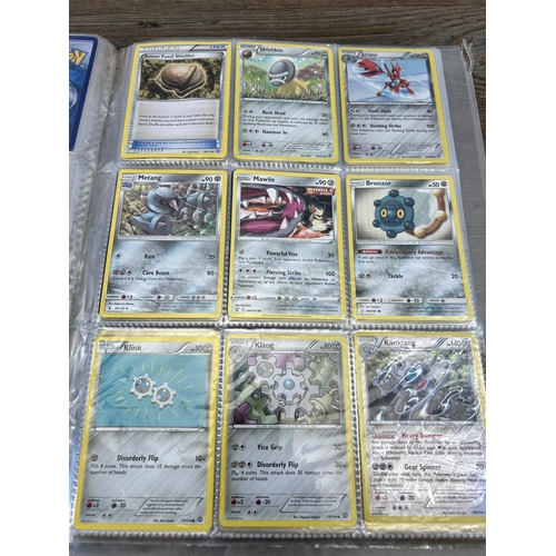 423 - A large collection of Pokémon trading cards to include two Jumbo cards, GX, EX and V cards, various ... 