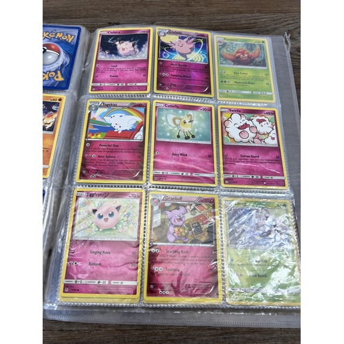 423 - A large collection of Pokémon trading cards to include two Jumbo cards, GX, EX and V cards, various ... 