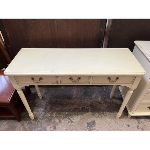 24 - A Laura Ashley Clifton three drawer console table