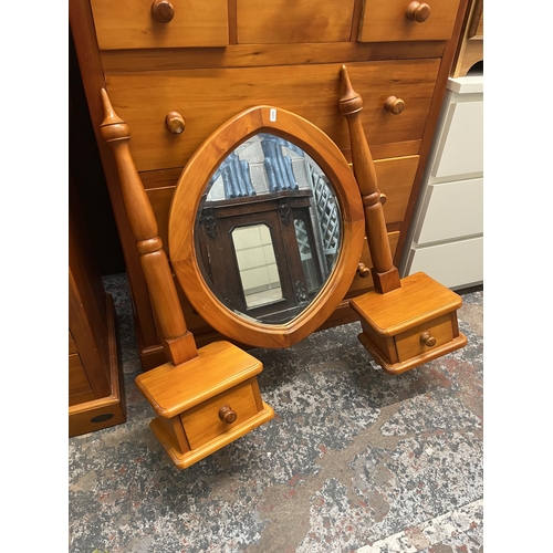 32 - An Ameta Kauri Country chest of drawers with dressing table mirror - approx. 121cm high x 90cm wide ... 