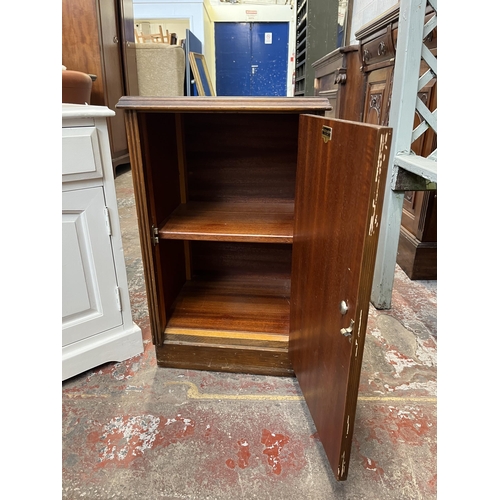 33 - Two bedside cabinets, one Austinsuite walnut and one white painted